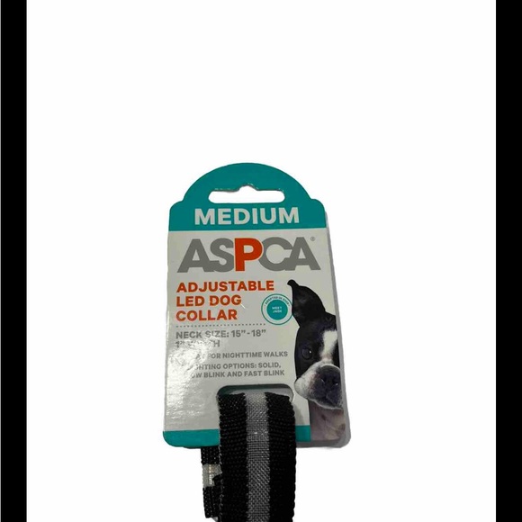 ASPCA MEDIUM Adjustable LED Dog Collar Black Size 15" - 18" - 1" Width NEW, - Picture 5 of 9